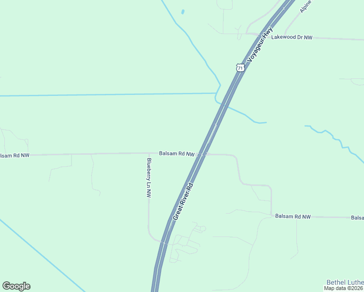map of restaurants, bars, coffee shops, grocery stores, and more near 1609 Balsam Road Northwest in Bemidji