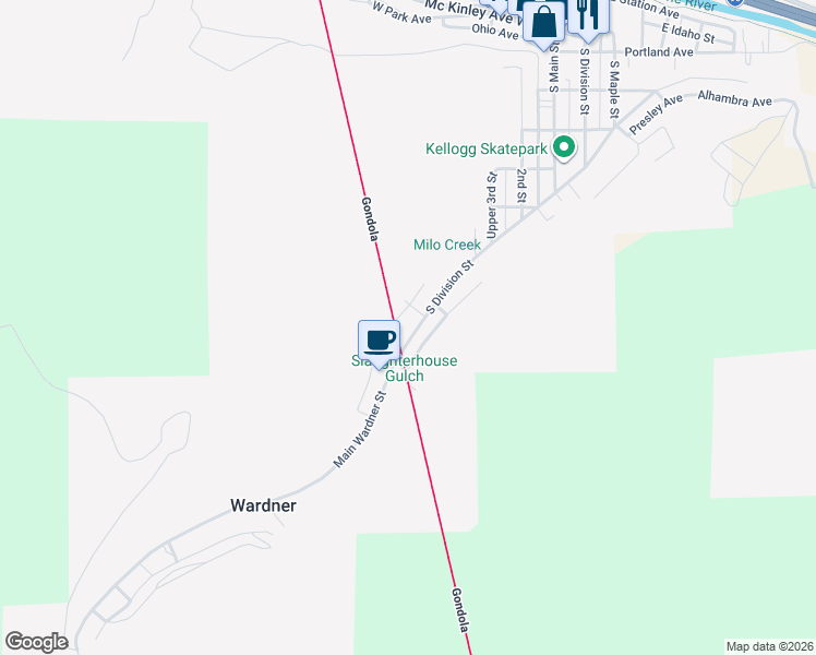 map of restaurants, bars, coffee shops, grocery stores, and more near 904 Division Street in Kellogg