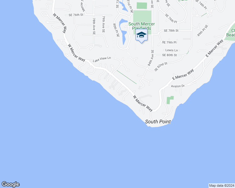 map of restaurants, bars, coffee shops, grocery stores, and more near 8251 West Mercer Way in Mercer Island