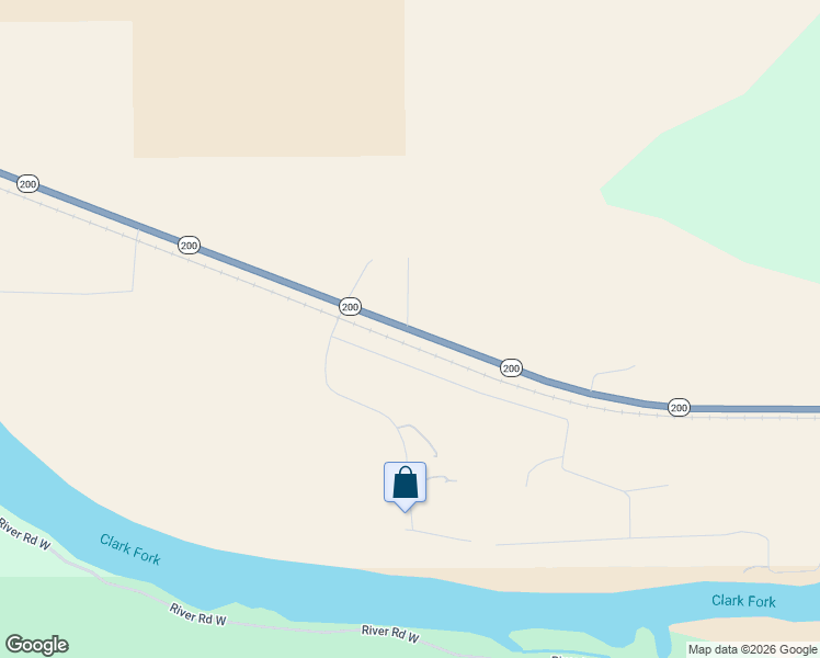 map of restaurants, bars, coffee shops, grocery stores, and more near 6291 Montana 200 in Thompson Falls