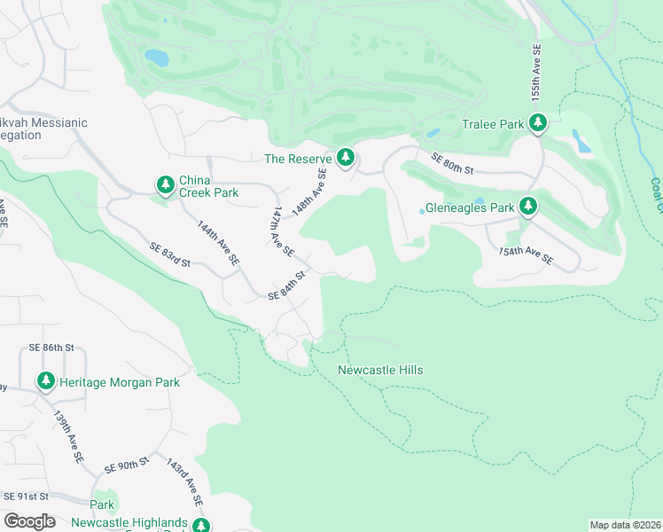 map of restaurants, bars, coffee shops, grocery stores, and more near 14716 Southeast 83rd Place in Newcastle