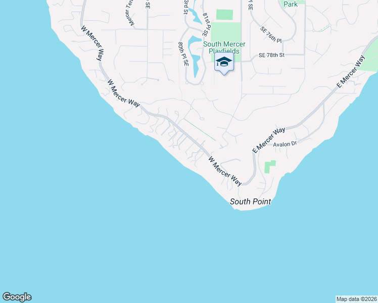 map of restaurants, bars, coffee shops, grocery stores, and more near 8243 West Mercer Way in Mercer Island