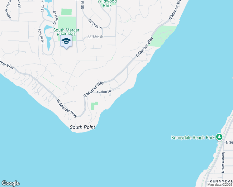 map of restaurants, bars, coffee shops, grocery stores, and more near 8304 Avalon Drive in Mercer Island