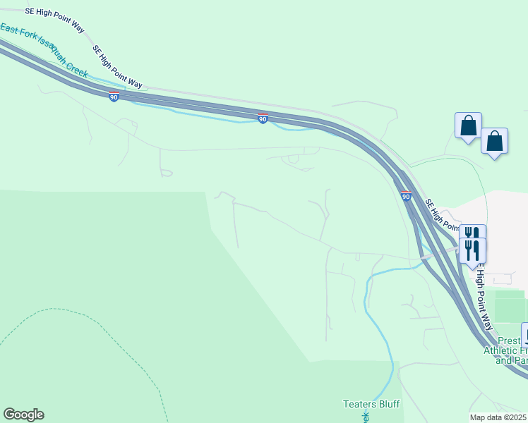 map of restaurants, bars, coffee shops, grocery stores, and more near 29415 Southeast 82nd Street in Issaquah