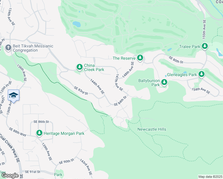 map of restaurants, bars, coffee shops, grocery stores, and more near 7985 145th Avenue Southeast in Newcastle