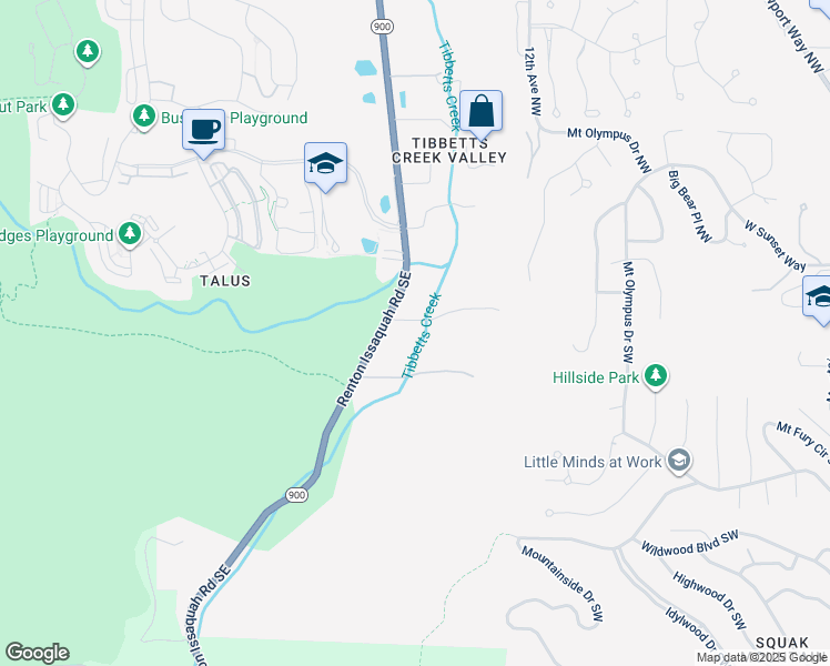 map of restaurants, bars, coffee shops, grocery stores, and more near 8020 Renton Issaquah Road Southeast in Issaquah