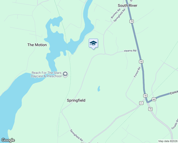 map of restaurants, bars, coffee shops, grocery stores, and more near 135 Springfield Road in South River