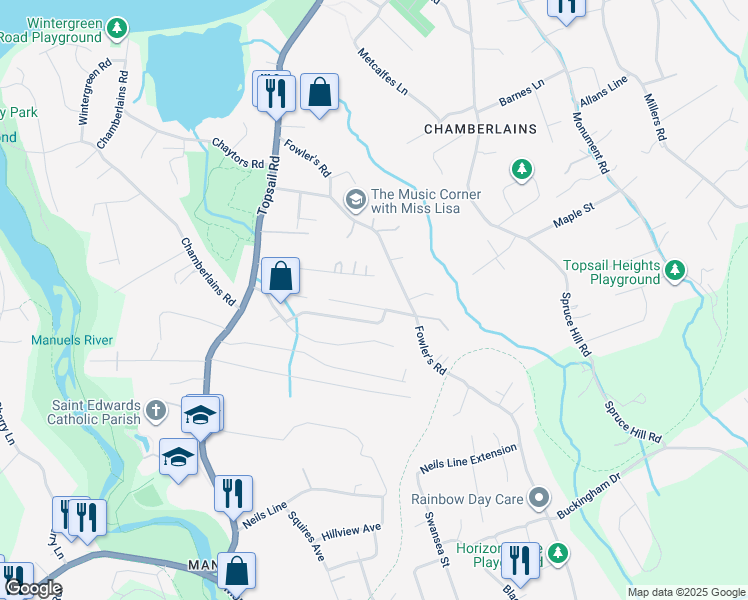 map of restaurants, bars, coffee shops, grocery stores, and more near 4 Sailview Place in Conception Bay South