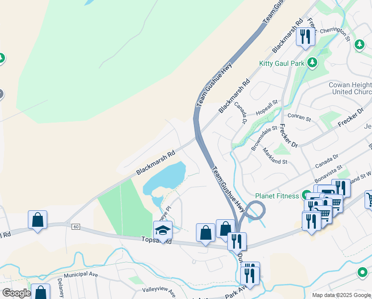 map of restaurants, bars, coffee shops, grocery stores, and more near 28 Gadwall Place in Mount Pearl