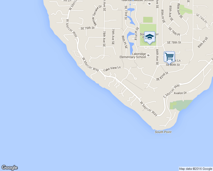 map of restaurants, bars, coffee shops, grocery stores, and more near 8097 West Mercer Way in Mercer Island