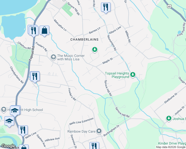 map of restaurants, bars, coffee shops, grocery stores, and more near 9 Spruce Hill Place in Conception Bay South