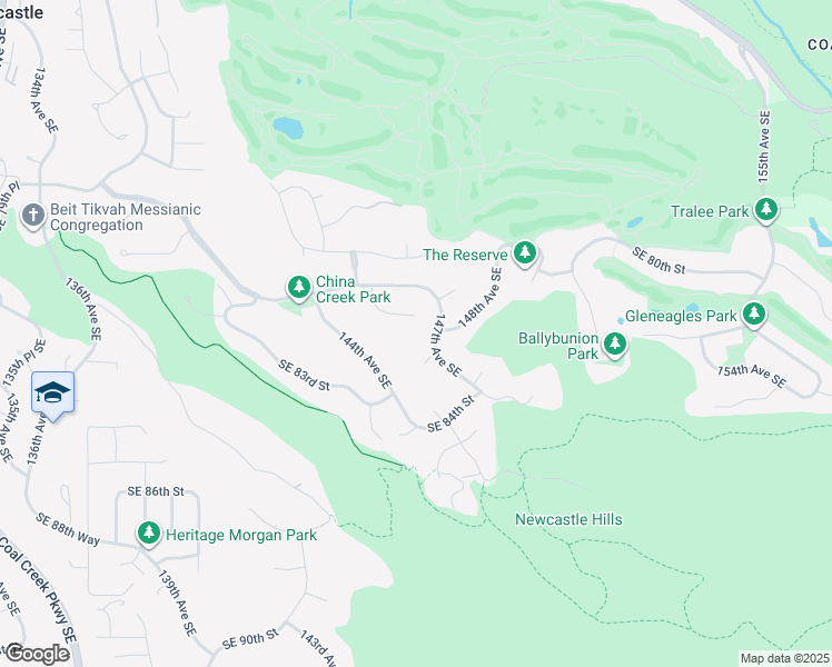 map of restaurants, bars, coffee shops, grocery stores, and more near 7985 145th Avenue Southeast in Newcastle
