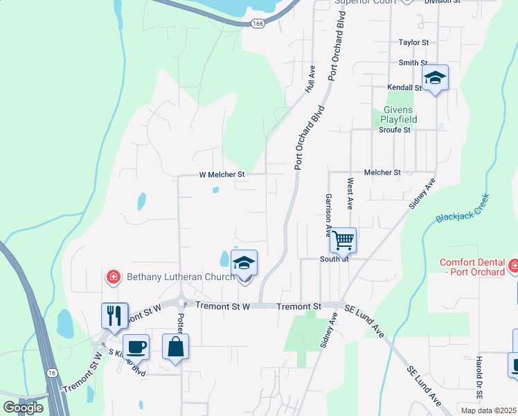 map of restaurants, bars, coffee shops, grocery stores, and more near 1274 Sherman Avenue in Port Orchard
