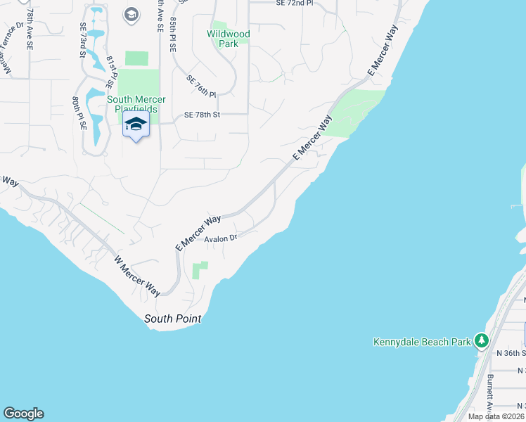 map of restaurants, bars, coffee shops, grocery stores, and more near 8211 Avalon Drive in Mercer Island