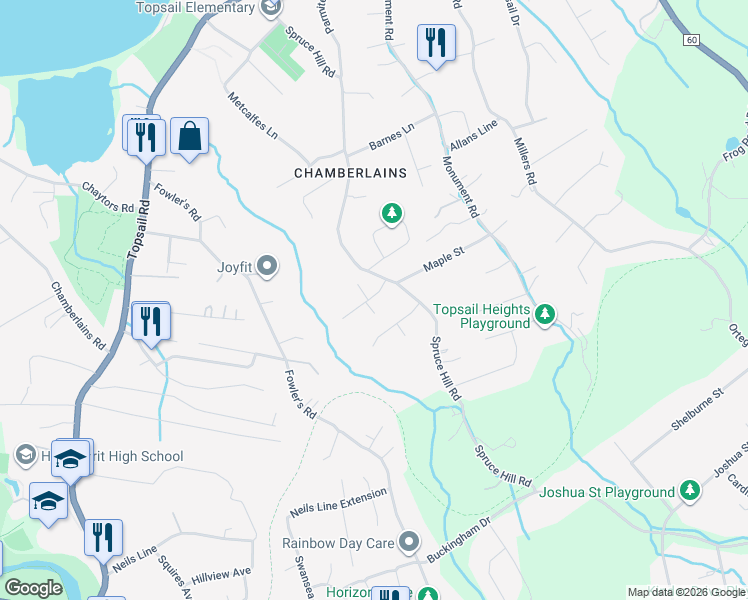 map of restaurants, bars, coffee shops, grocery stores, and more near 9 Spruce Hill Place in Conception Bay South