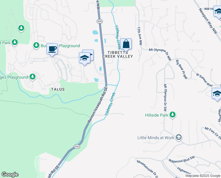 map of restaurants, bars, coffee shops, grocery stores, and more near 8020 Renton Issaquah Road Southeast in Issaquah