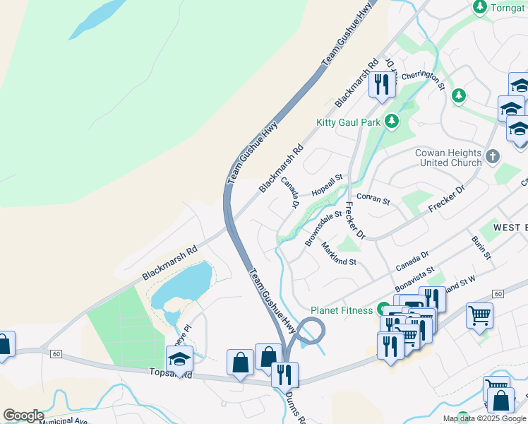 map of restaurants, bars, coffee shops, grocery stores, and more near 9 Fairhaven Place in St. John's