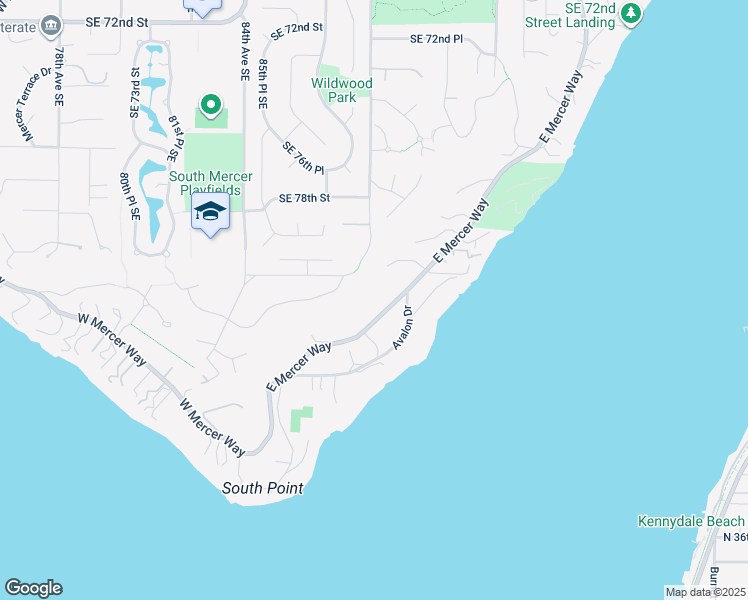 map of restaurants, bars, coffee shops, grocery stores, and more near 8055 East Mercer Way in Mercer Island