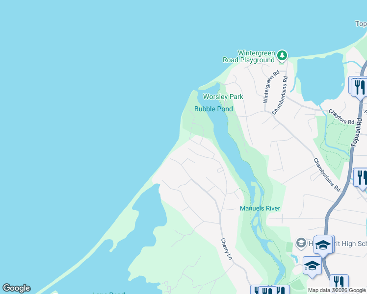 map of restaurants, bars, coffee shops, grocery stores, and more near 67 Flats Road in Conception Bay South