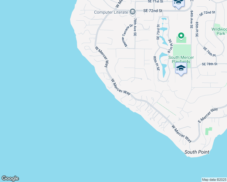 map of restaurants, bars, coffee shops, grocery stores, and more near 8029 West Mercer Way in Mercer Island