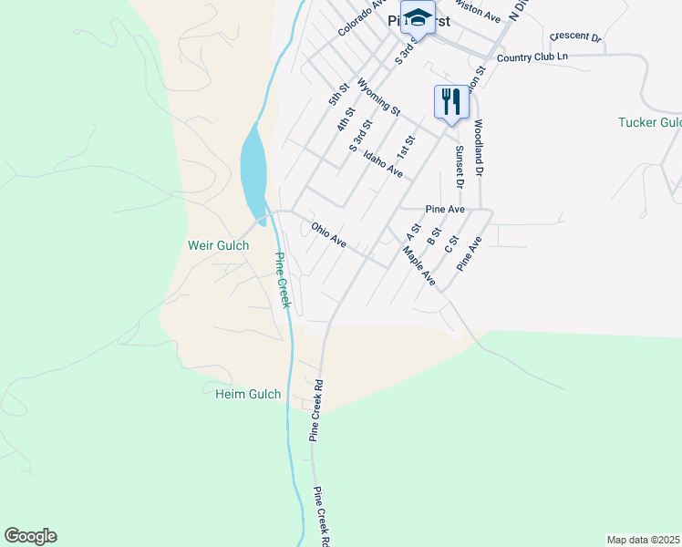 map of restaurants, bars, coffee shops, grocery stores, and more near 902 South Division Street in Pinehurst