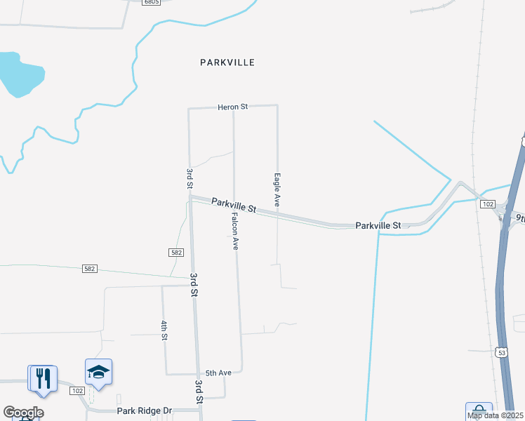 map of restaurants, bars, coffee shops, grocery stores, and more near 202 3rd Avenue in Mountain Iron
