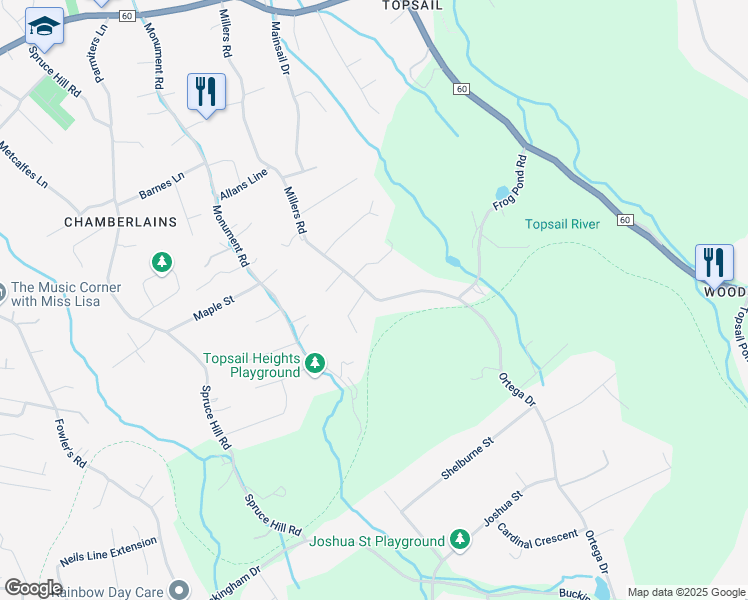 map of restaurants, bars, coffee shops, grocery stores, and more near 136 Millers Road in Conception Bay South