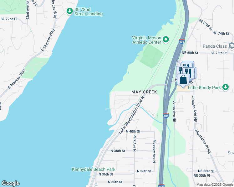 map of restaurants, bars, coffee shops, grocery stores, and more near 1037 North 42nd Place in Renton