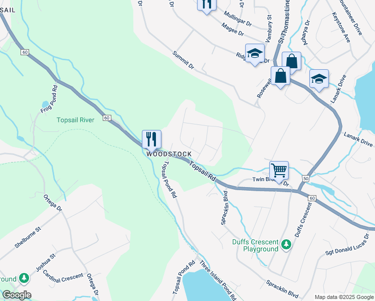 map of restaurants, bars, coffee shops, grocery stores, and more near 86 Brittany Drive in Paradise
