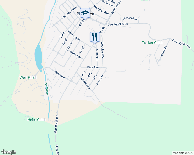 map of restaurants, bars, coffee shops, grocery stores, and more near 508 D Street in Pinehurst