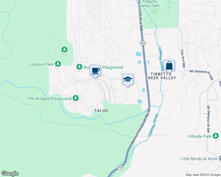 map of restaurants, bars, coffee shops, grocery stores, and more near 118 Cougar Ridge Road Northwest in Issaquah