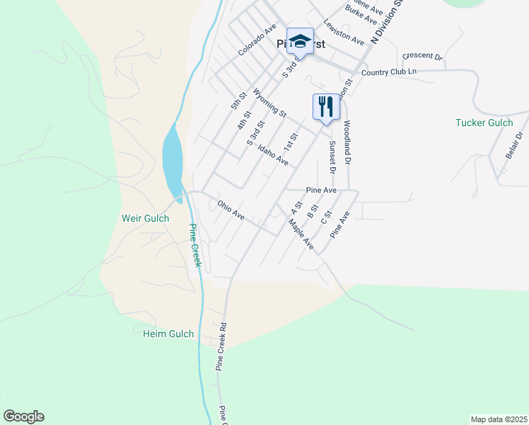 map of restaurants, bars, coffee shops, grocery stores, and more near 702 South Division Street in Pinehurst