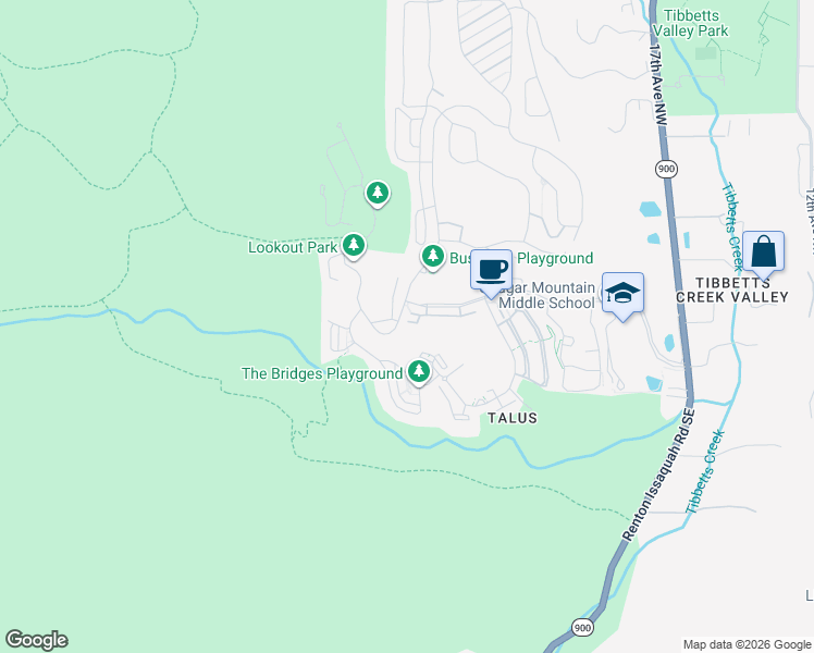 map of restaurants, bars, coffee shops, grocery stores, and more near 2277 Northwest Hidden Lane in Issaquah