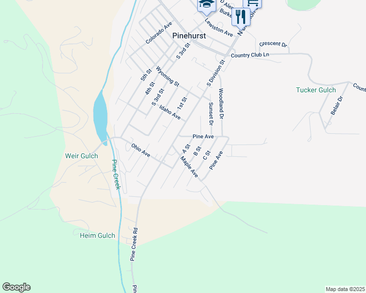 map of restaurants, bars, coffee shops, grocery stores, and more near 4 Maple Street in Pinehurst