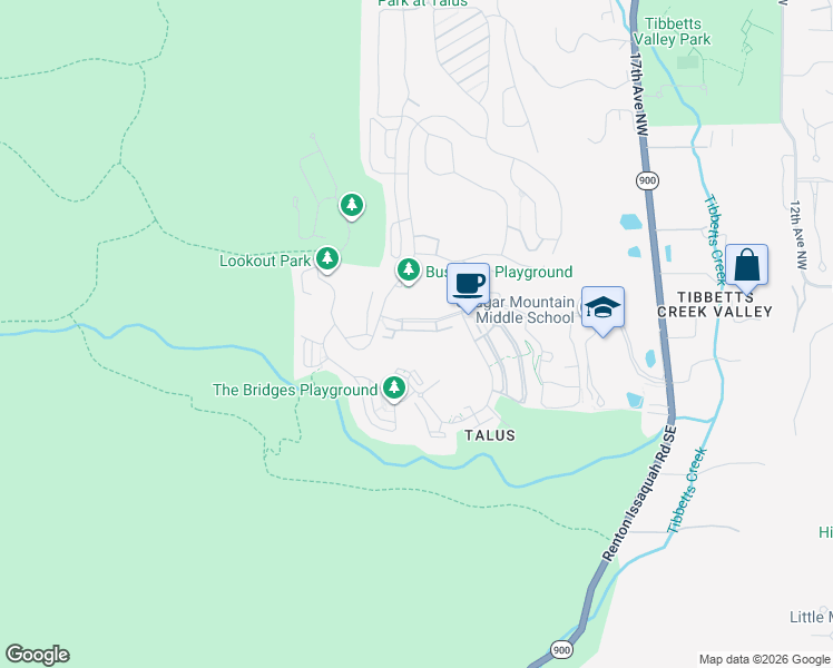 map of restaurants, bars, coffee shops, grocery stores, and more near 2173 Northwest Moraine Place in Issaquah
