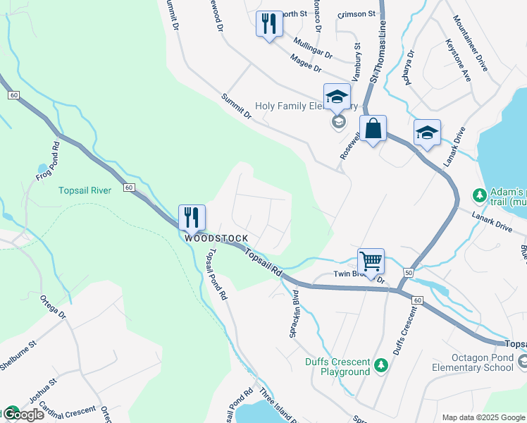 map of restaurants, bars, coffee shops, grocery stores, and more near 17 Sedgewick Street in Paradise