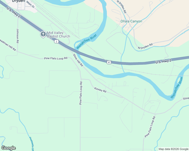 map of restaurants, bars, coffee shops, grocery stores, and more near 7943 Stine Hill Road in Cashmere