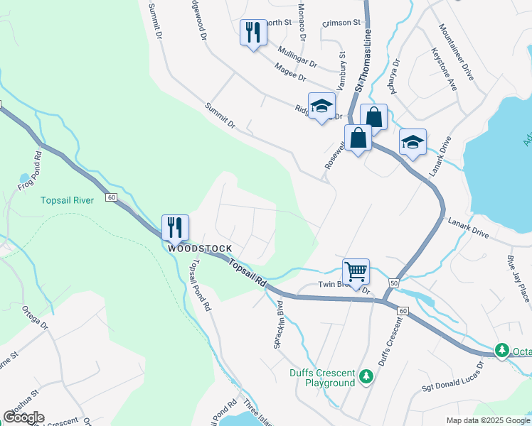 map of restaurants, bars, coffee shops, grocery stores, and more near 31 Brittany Drive in Paradise