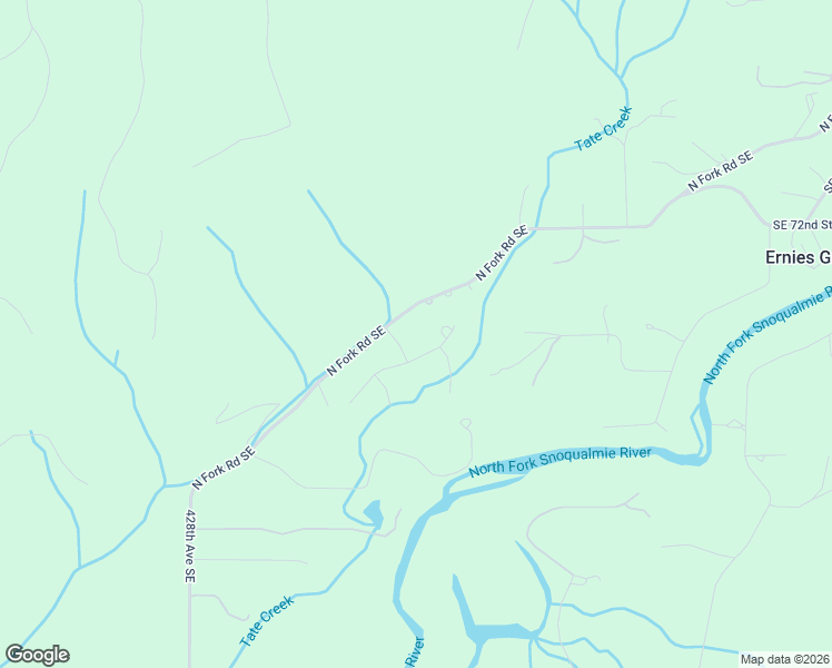 map of restaurants, bars, coffee shops, grocery stores, and more near 7442 N Fork Road Southeast in Snoqualmie