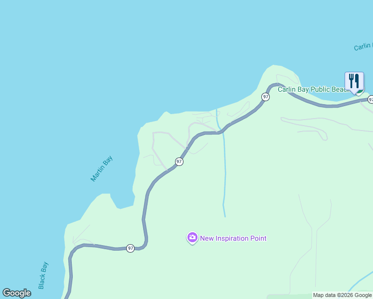 map of restaurants, bars, coffee shops, grocery stores, and more near 14001 South Martin Point Lane in Harrison
