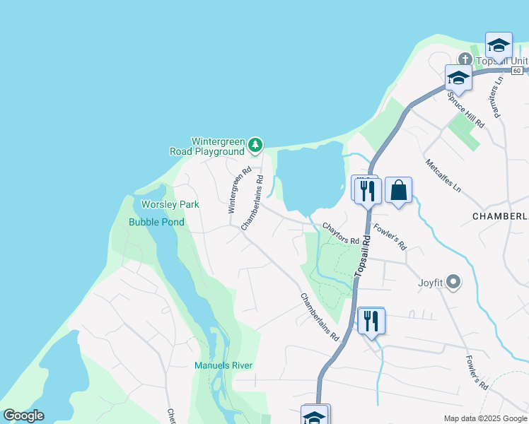 map of restaurants, bars, coffee shops, grocery stores, and more near 57 Chaytors Road in Conception Bay South
