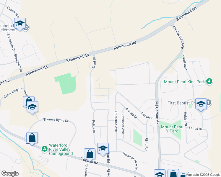 map of restaurants, bars, coffee shops, grocery stores, and more near 90 Lasalle Drive in Mount Pearl