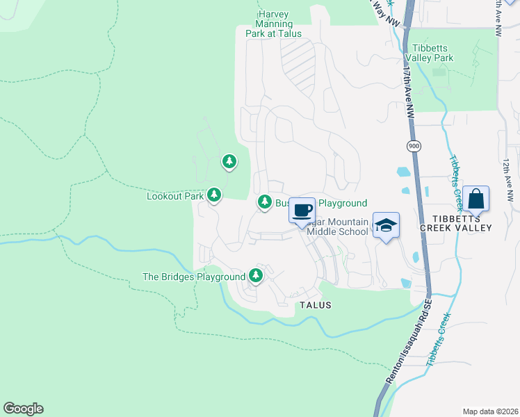 map of restaurants, bars, coffee shops, grocery stores, and more near 356 Shangri-La Northwest in Issaquah