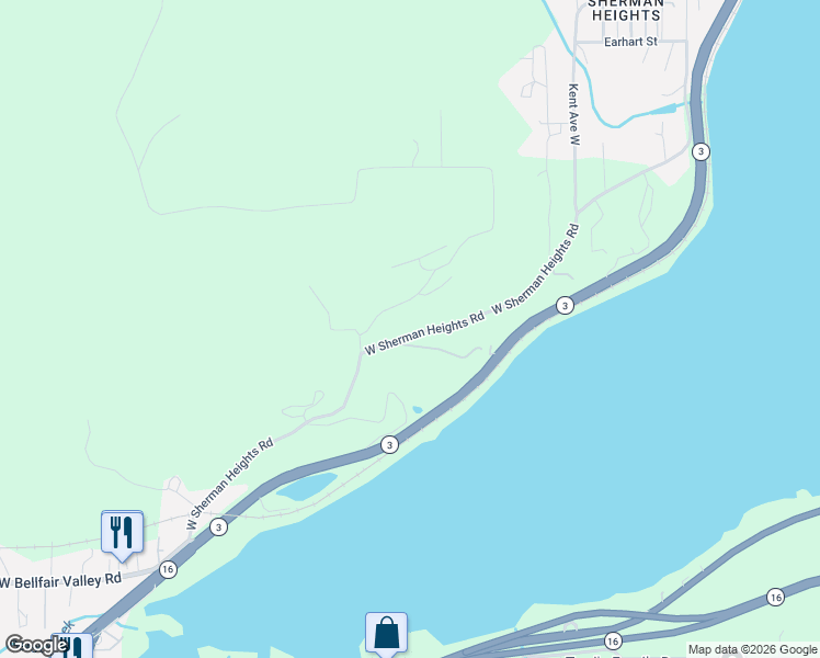 map of restaurants, bars, coffee shops, grocery stores, and more near 5468 West Sherman Heights Road in Bremerton
