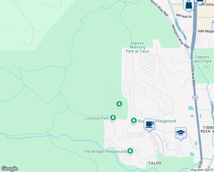 map of restaurants, bars, coffee shops, grocery stores, and more near 599 Viewcrest Drive Northwest in Issaquah