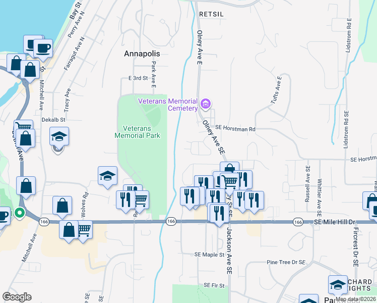 map of restaurants, bars, coffee shops, grocery stores, and more near 2971 Lowren Loop in Port Orchard