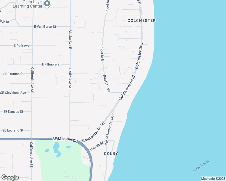 map of restaurants, bars, coffee shops, grocery stores, and more near 1163 Puget Drive Southeast in Port Orchard