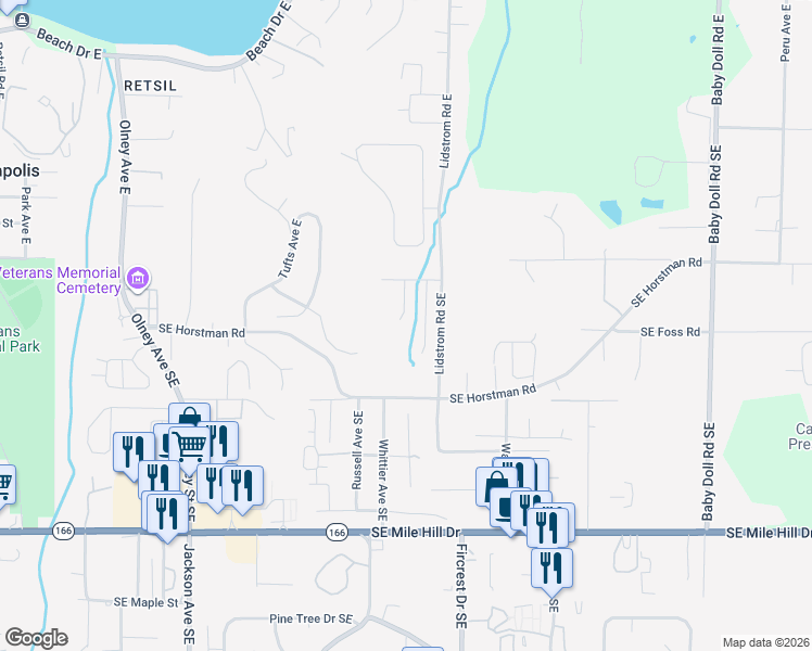 map of restaurants, bars, coffee shops, grocery stores, and more near 2107 Kelp Place East in Port Orchard