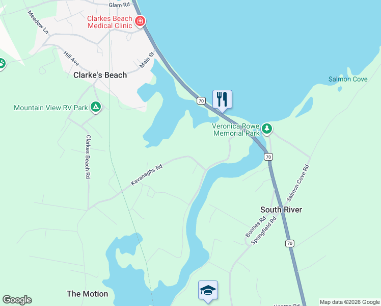 map of restaurants, bars, coffee shops, grocery stores, and more near 20 Kavanaghs Road in South River