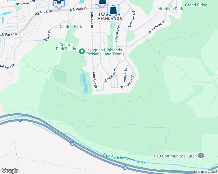 map of restaurants, bars, coffee shops, grocery stores, and more near 2473 Northeast Davis Loop in Issaquah